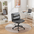 Bizerte Adjustable Swivel Criss-Cross Chair, Wide Seat/ Office Chair /Vanity Chair, Gray | Premium Home Decor - Grand Goldman