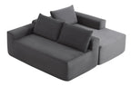 96.9'Compressible doubleCloud Sectional Couch with L-Shape Chaise,Modern Modular Sofa with Deep Seat,Upholstered Couches for Living Room Bedroom,No Assembly Required,(Plush Corduroy Fabric),Grey Right - Grand Goldman Shop