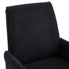 Ergonomic Mid-Back Office Chair with Striped Fabric, Black Corduroy, Gold Base, 25.2 x 24.0 x 41.9 inches - Grand Goldman