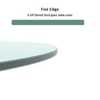Clear 20' Round Tempered Glass Table Top with Flat Polished Edge, 1/4' Thick - Grand Goldman Shop