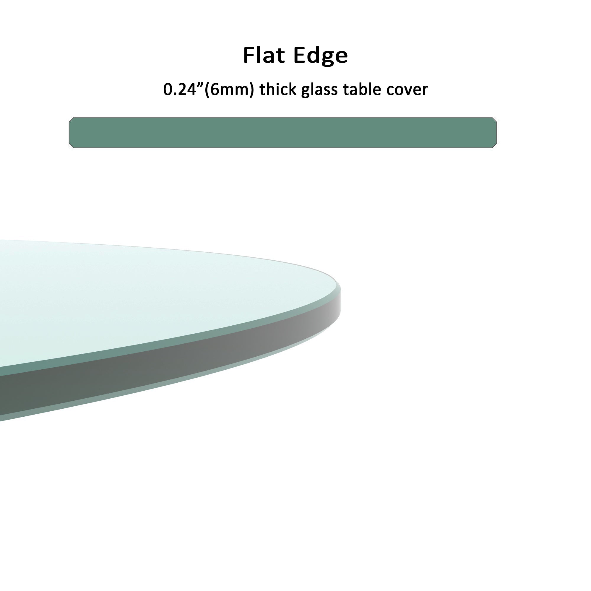 Clear 20' Round Tempered Glass Table Top with Flat Polished Edge, 1/4' Thick - Grand Goldman Shop