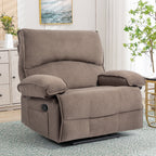 Oversized Velvet Recliner Chair Sofa with Manual Push-Back Functionality in Brown - Grand Goldman Shop