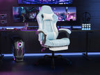 Gaming chair, Computer Chair Ergonomic Chair with Footrest Office Chair Ergonomic Computer Chair with Lumbar Backrest Bluewhi
