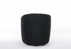 Teddy Fabric Swivel Accent Armchair Barrel Chair With Black Powder Coating Metal Ring,Black - Grand Goldman Shop