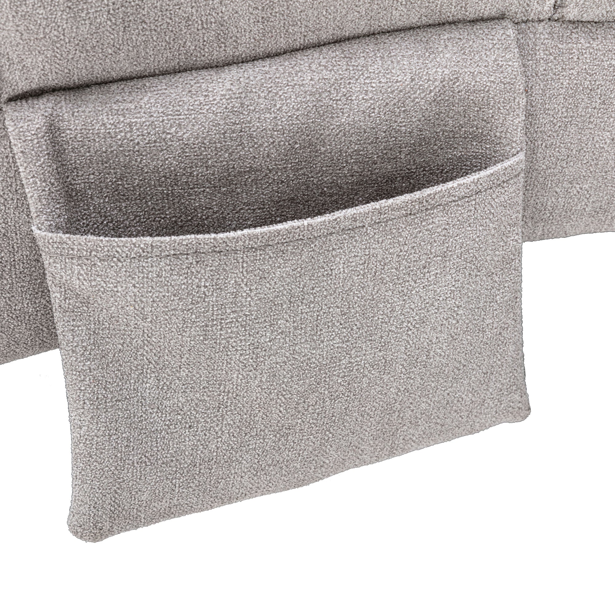 Light Grey Linen Massage Chaise Lounge Indoor with Remote Control, Ergonomic Electric Massage Lounger with 5 Modes - Grand Goldman Shop