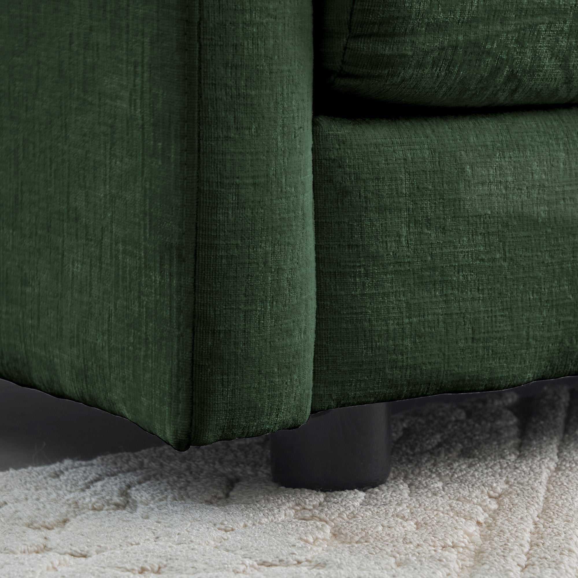 Chenille Fabric Ottomans Footrest to Combine with 2 Seater Sofa, 3 Seater Sofa and 4 Seater Sofa, Green Chenille - Grand Goldman Shop