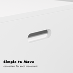 Kids Toy Storage Organizer with Rolling Drawer – Modern White Wooden Toy Chest with Wheels, Large Pull-Out Bin for Nursery, B