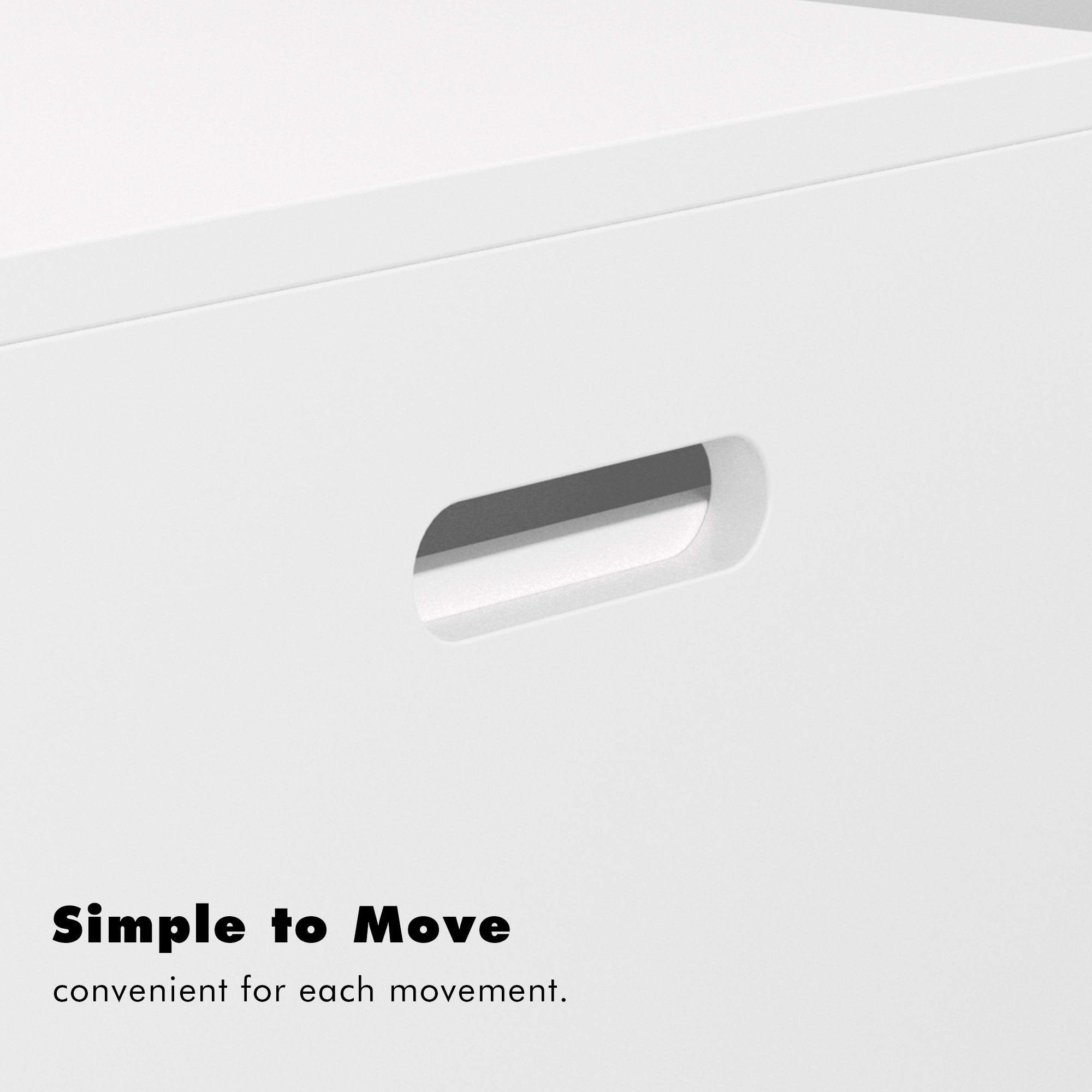 Kids Toy Storage Organizer with Rolling Drawer – Modern White Wooden Toy Chest with Wheels, Large Pull-Out Bin for Nursery, B