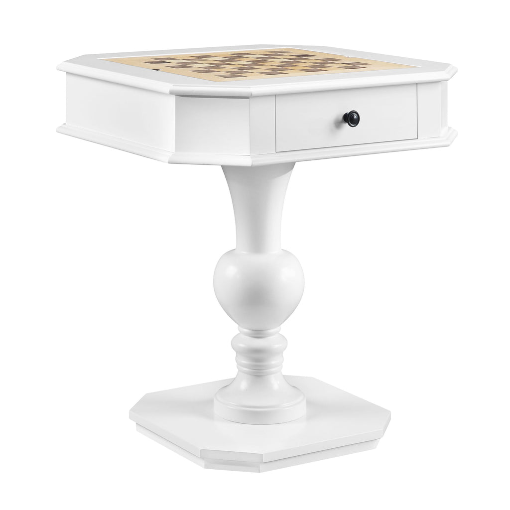 Galini White Finish Game Table | Premium Home Decor - Grand Goldman