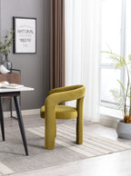 Contemporary Designed Velvet Fabric Upholstered Accent/Dining Chair /Barrel Side Chairs Kitchen Armchair for Living Room set of 2 (Olive Velvet) - Grand Goldman Shop