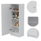 Della 60 Kitchen Pantry with Countertop, Closed & Open Storage -White - Grand Goldman