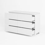 6 Drawer Storage Cabinet ,Dresser, Wood Storage Tower Clothes Organizer, Wide Chest of 6 Drawers, Large Storage Space for Bedroom, Hallway, Entryway Living Room White - Grand Goldman Shop