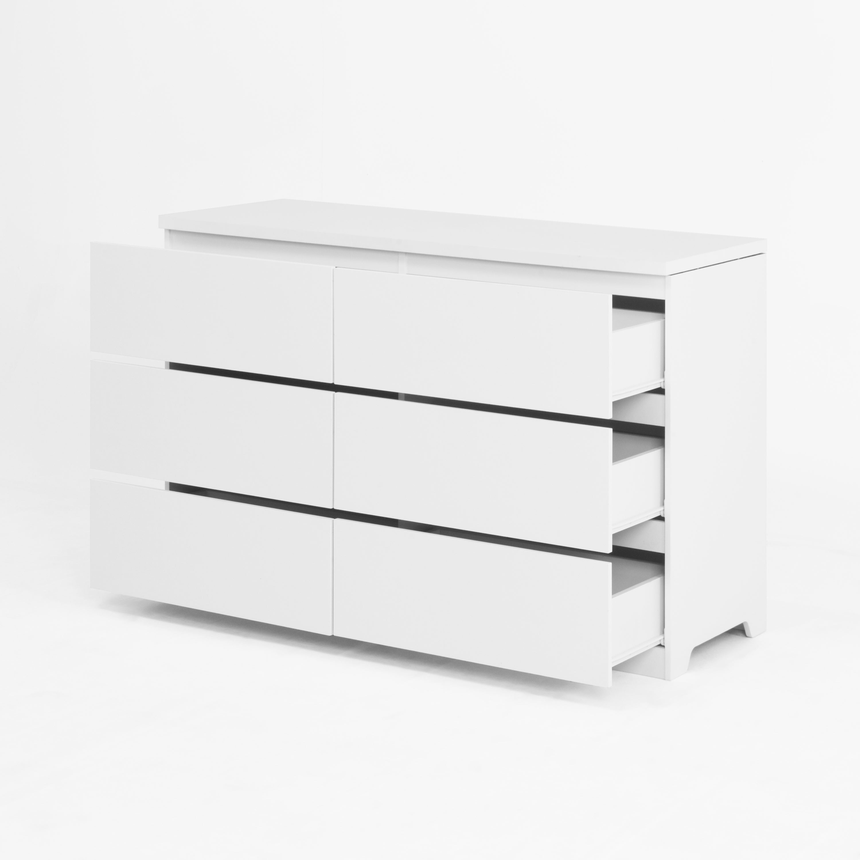 6 Drawer Storage Cabinet ,Dresser, Wood Storage Tower Clothes Organizer, Wide Chest of 6 Drawers, Large Storage Space for Bedroom, Hallway, Entryway Living Room White - Grand Goldman Shop