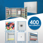 Stylish 400 Key Adjustable Key Cabinet With Key Lock - Available at Grand Goldman