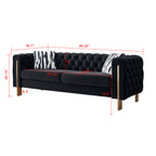 Chesterfield Modern Tufted Velvet Living Room Sofa, 84.25''W Couch,Black - Grand Goldman Shop