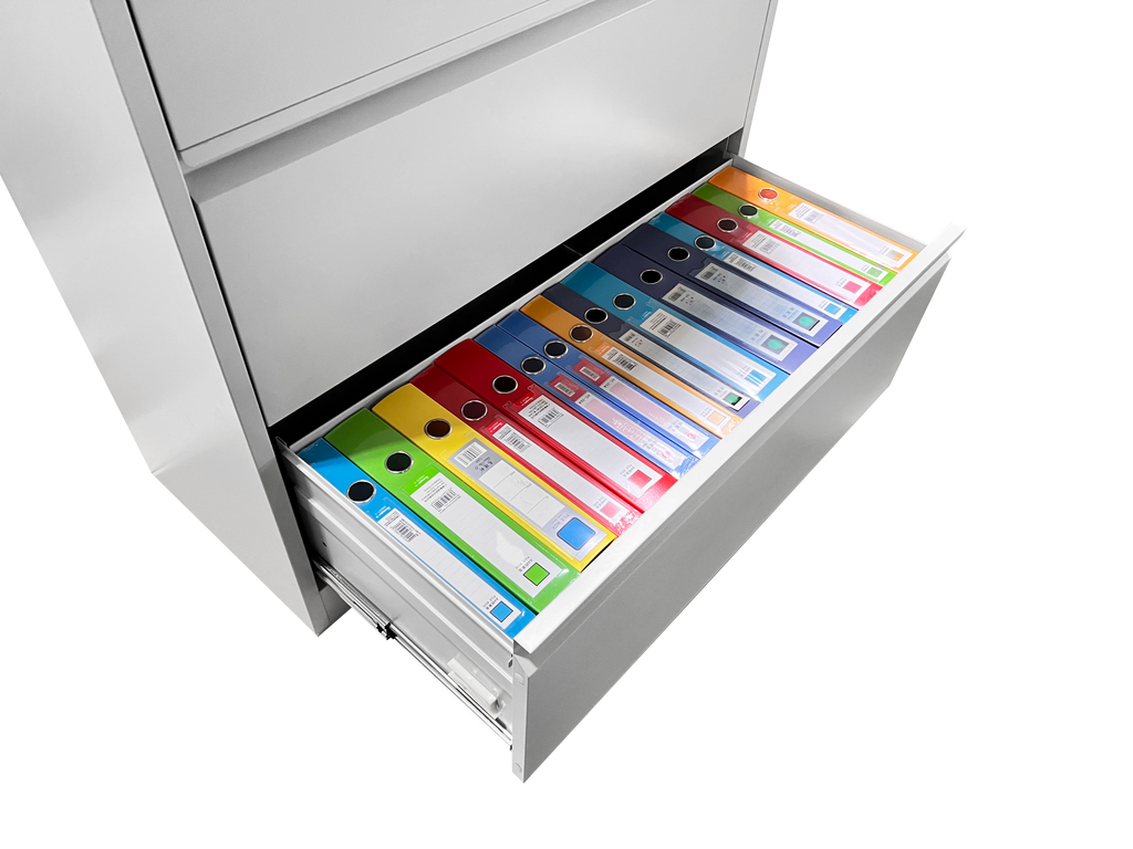 5 Drawer Metal Lateral File Cabinet , White Filing Cabinet with Lock, Lockable File Cabinet for Home Office, Locking Metal Fi