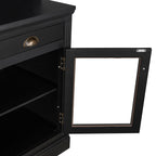 83.4'Tall Bookshelf with 3 pieces LED Lighting, Modern Bookcase with 2 Glass Doors and 1 Drawer,Storage Bookcase with Open Sh