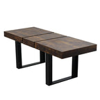 Modern Farmhouse Extendable Dining Room Table with Retractable Design in Deep Rustic Brown, Engineered Wood, 78.74 inches - Grand Goldman Shop