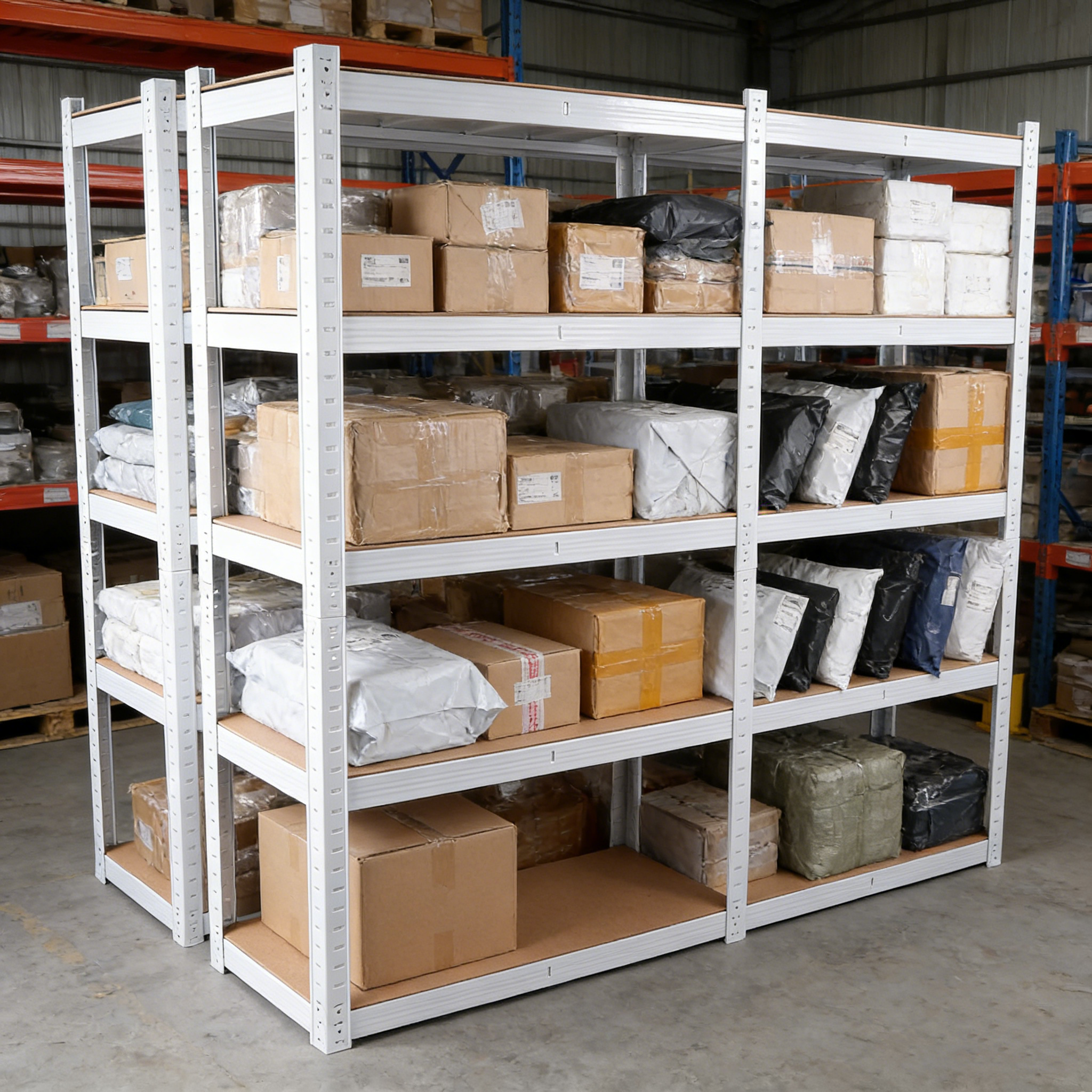 5 Tier Laminated White Metal Shelving Unit Adjustable Garage Storage Utility Rack Heavy Duty Shelves Organization Multipurpose Shelf Warehouse Basement Pantry 29' W x 12' D x 59' H 1Pack - Grand Goldman Shop
