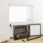 33 inch Infrared Electric Fireplace with Removable Trim kit Insert, Touch Panel Home Decor Heater, Smokeless Firebox With Fire Crackling Sound - Grand Goldman Shop