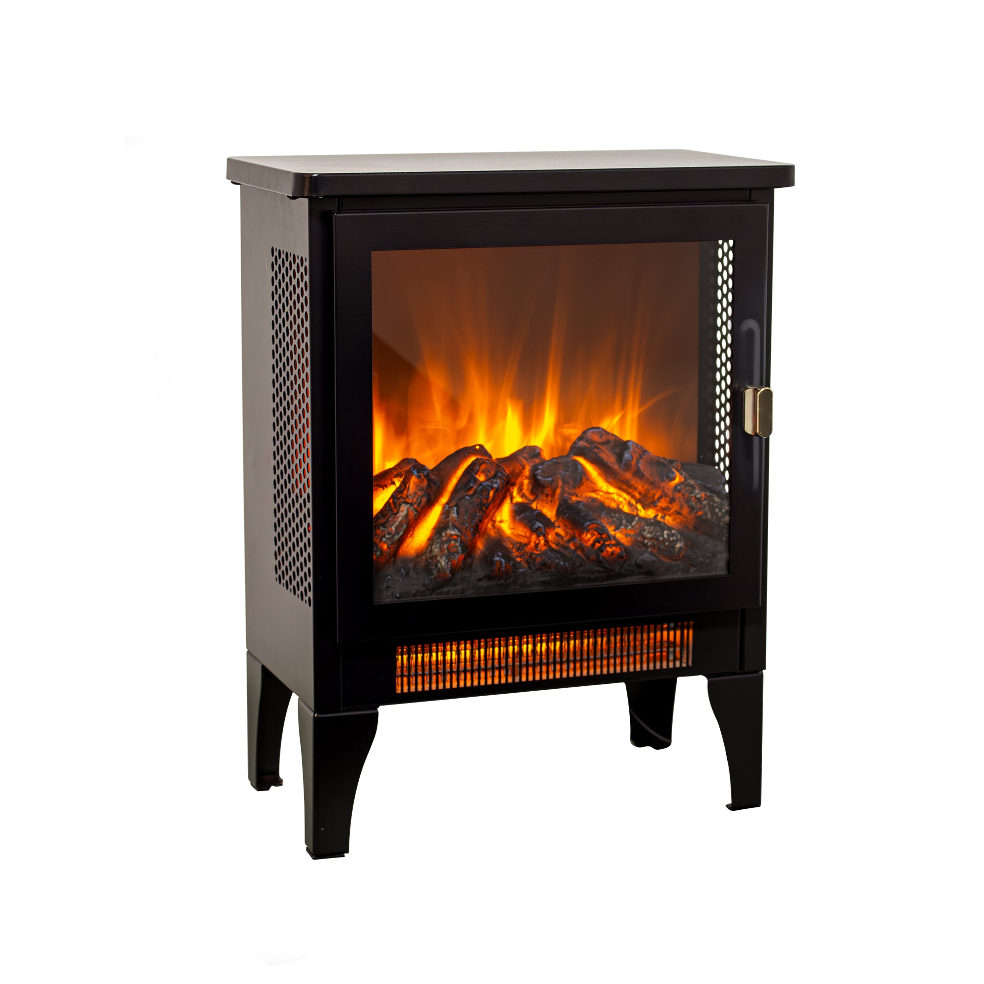 18 inch Freestanding Electric Fireplace Stove heater with 3D Flame effect,Black - Grand Goldman Shop
