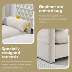 [VIDEO]96.5'' L-Shaped Sectional Sofa with Storage Ottoman and Pockets, Adjustable Phone Holder, USB Charger, Elephant Ear-Shaped Armrests, Comfy Seat for Living Room&Apartment, Chenille, 3 Colors - Grand Goldman Shop