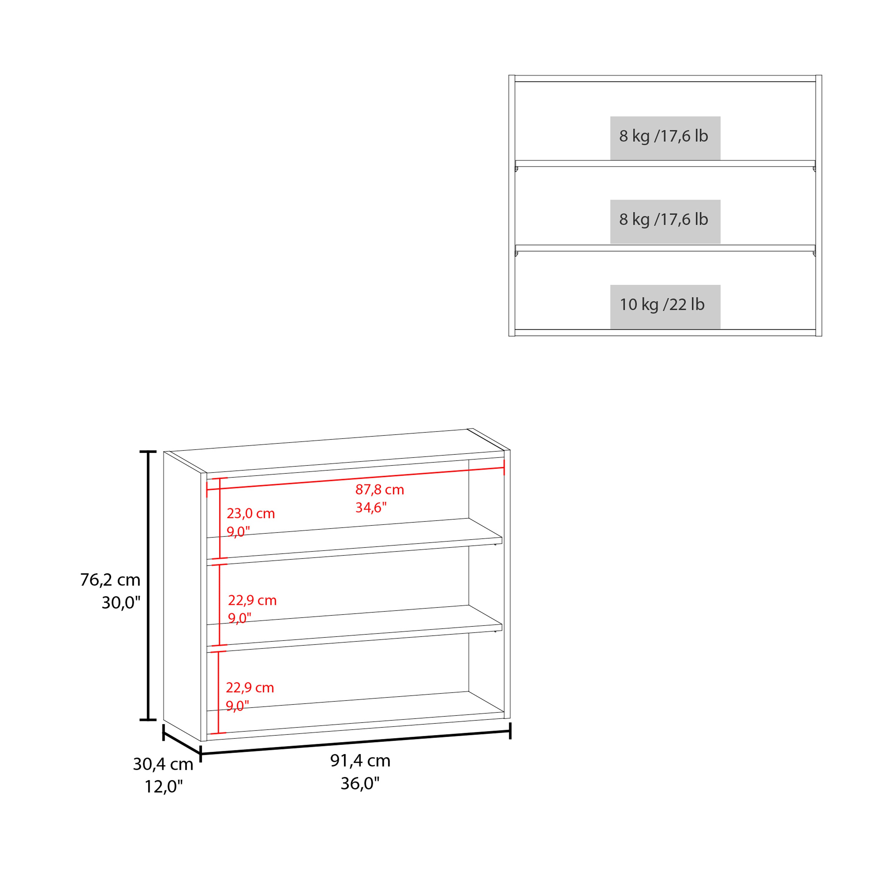 Chinle Wall Cabinet in Melamine with Open Storage, White - Grand Goldman Shop