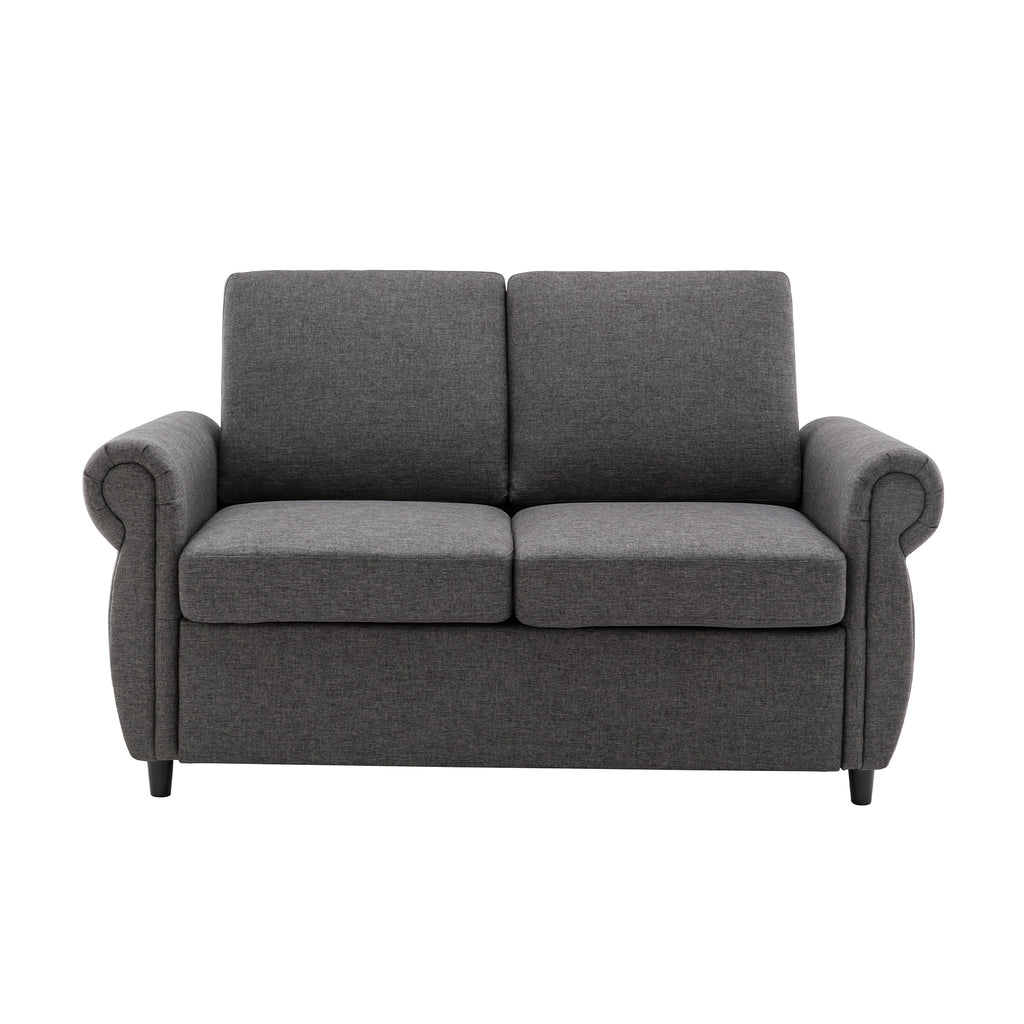 Orisfur Pull Out Sofa Bed Loveseat Sleeper with Twin Size Memory Mattress and USB Ports, Grey Linen, 57.9' - Grand Goldman Shop