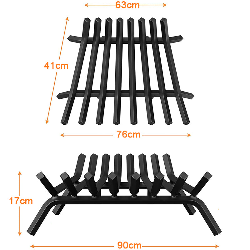 Fireplace Grate,Fireplace Log Holder,Heavy Duty Solid Cast Iron FIrewood Log Burning Rack for Inside The Fireplace Accessories Outood Fire Pit Kindling Fireplace Tools (36 inch) - Grand Goldman Shop