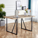 Rustic Industrial Rectangular Wood Dining Table For 4-6 Person, With 1.5' Thick Engineered Wood color Tabletop and Black Metal Legs,Desk For Kitchen Dining Living Room, 55.1' x 31.4'x 29.9'1529W115172 - Grand Goldman Shop