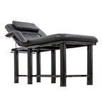 Professional Black Beauty Bed with Removable Headrest & Breast Cushions, Armrests and Storage Shelf for Massage, Facial, Tatt