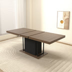 Rectangle extendable dining table for 6-10 people aged effect wood and black 160-200 cm - Grand Goldman Shop