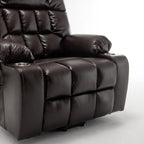 Wine Red High Density Foam Lift Chair for Big and Tall with Heat & Massage, 2 Pockets, 2 Cup Holders, Dual Remote, UL Certified OKIN Motor - Grand Goldman Shop