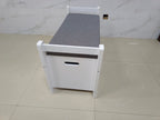 Kids Toy Box Chest White Storage Cabinet with Cushion Seat Bench Flip-Top Lid Safety Hinge for Nursery Playroom - Grand Goldm