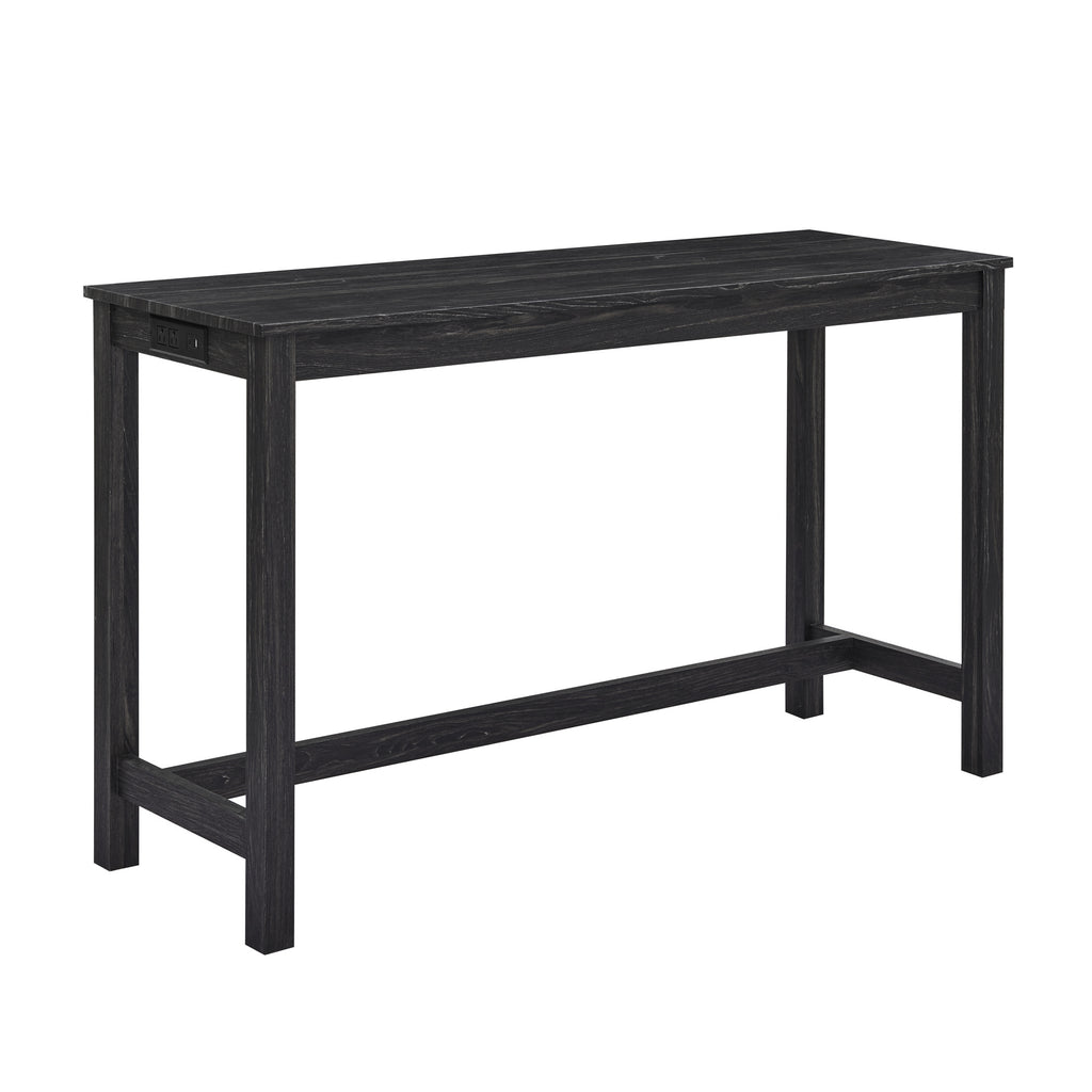 59 Inch Bar Table, Dining Table, Sofa Table with Power Outlet, 3 Upholstered Stools, 4 Piece Bar Table and Chair Set for Living Room, Dining Room, Kitchen - Grand Goldman Shop