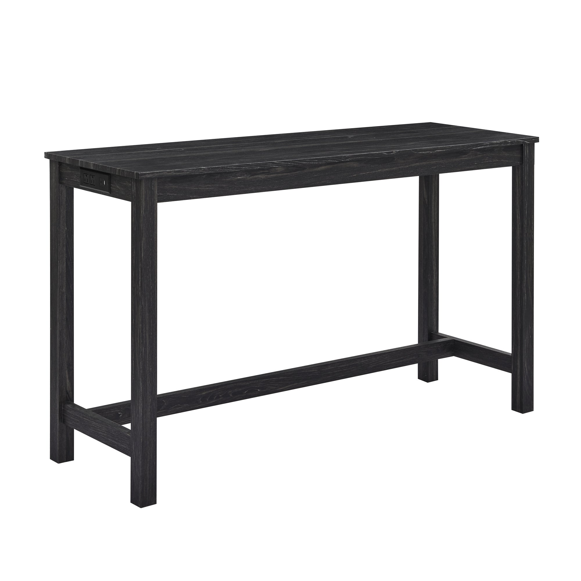 59 Inch Bar Table, Dining Table, Sofa Table with Power Outlet, 3 Upholstered Stools, 4 Piece Bar Table and Chair Set for Living Room, Dining Room, Kitchen - Grand Goldman Shop