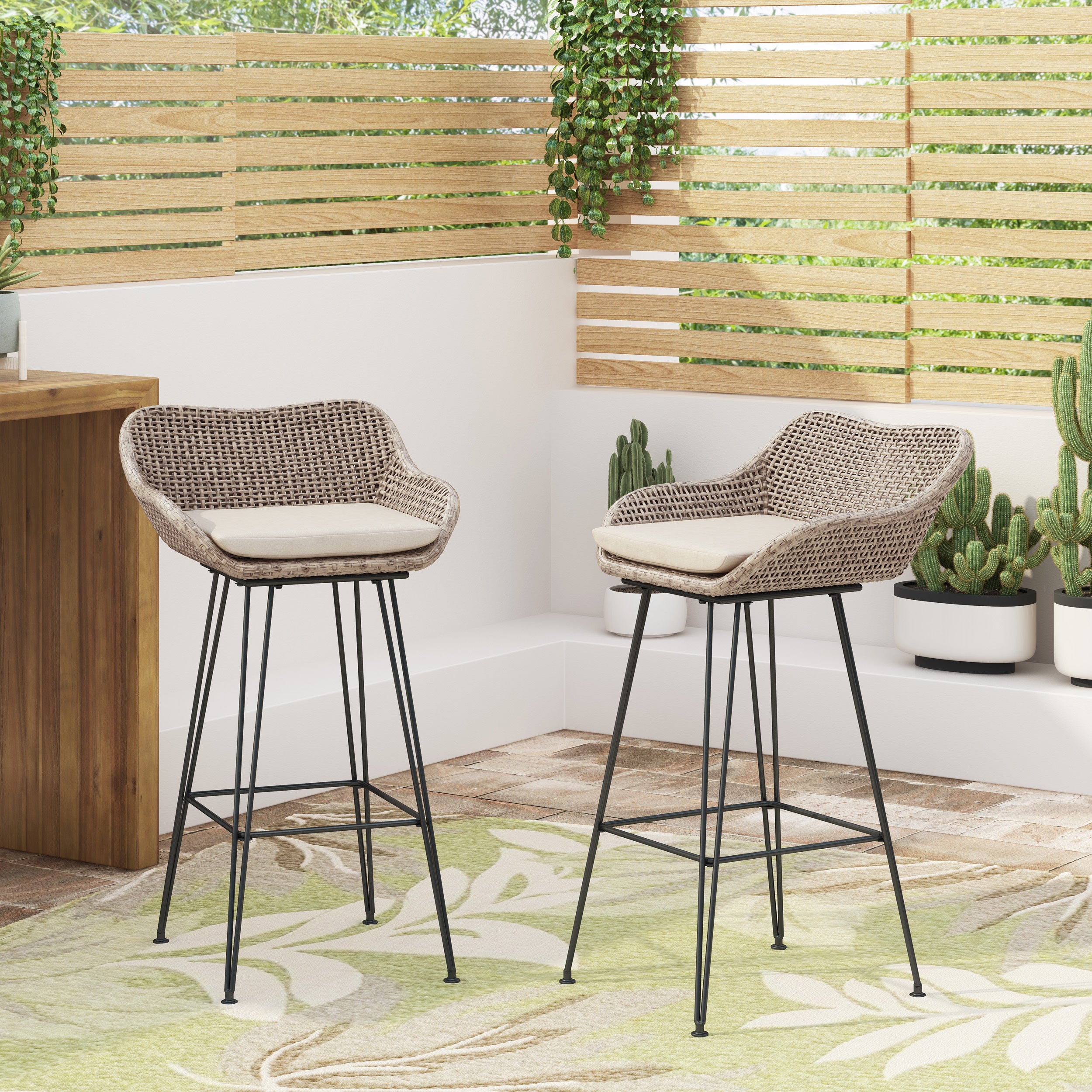 PE Rattan BAR STOOL - Grand Goldman Shop
