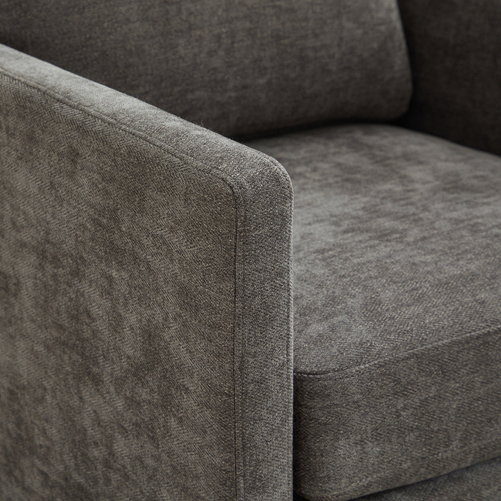 Modern Square Upholstered Swivel Accent Chair with Chenille Fabric, Charcoal, 30.7'W - Grand Goldman Shop