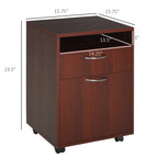 Mobile Storage Cabinet Organizer with Drawer and Cabinet, Printer Stand with Castors, Brown | Premium Home Decor - Grand Gold