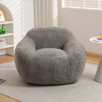 Giant Bean Bag Chair for Adults, Spacious Memory Foam Bean Bag Sofa with Armrests in Light Gray Teddy Fabric, Comfy Seating for Living Room or Bedroom - Grand Goldman Shop