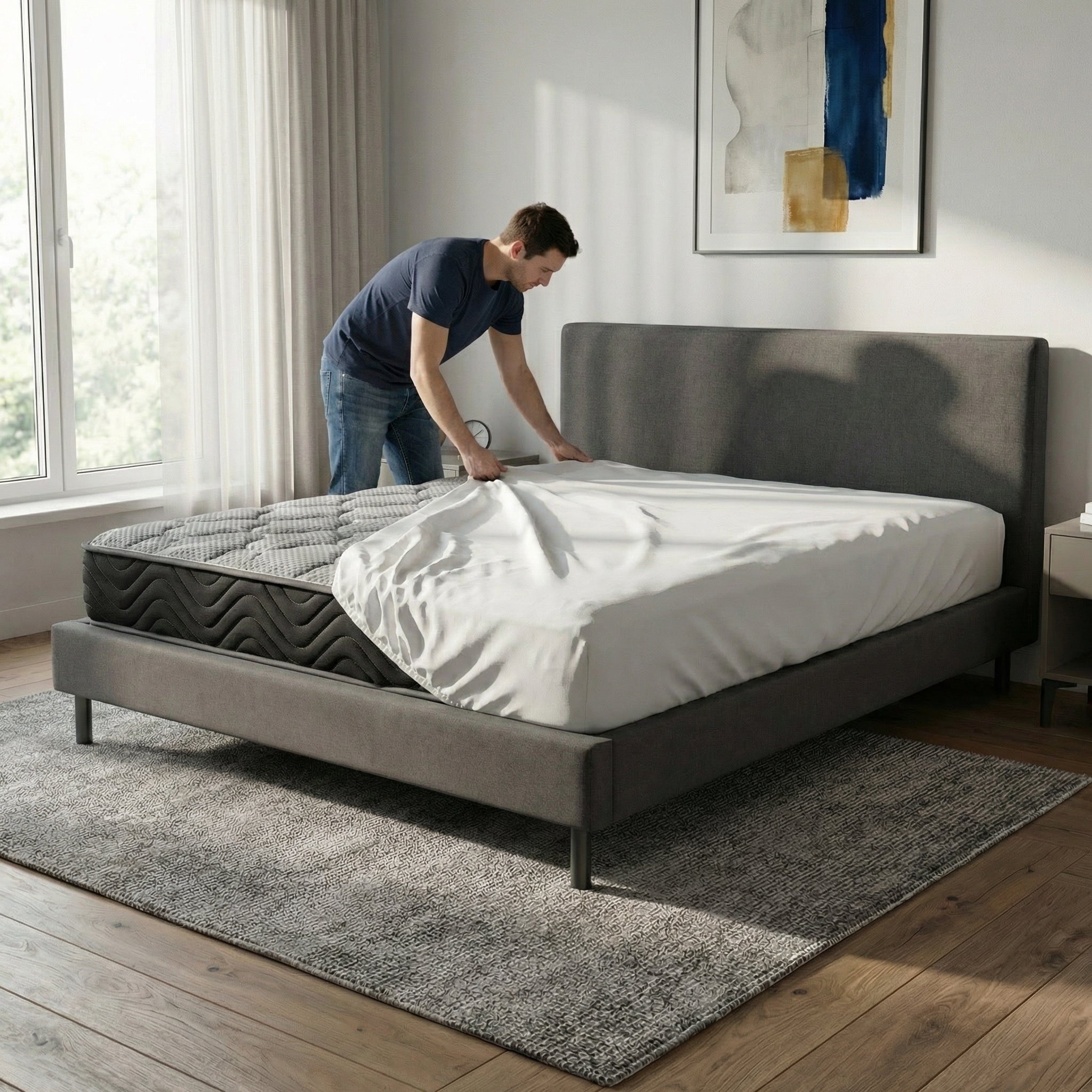 Hybrid 8 Inch Firm Twin Mattress with Pocketed Coils - Grand Goldman Shop