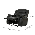 Classic Design Black Berry PU Upholstery Glider Recliner Chair with Spacious Comfort and Durable Construction - Grand Goldman Shop