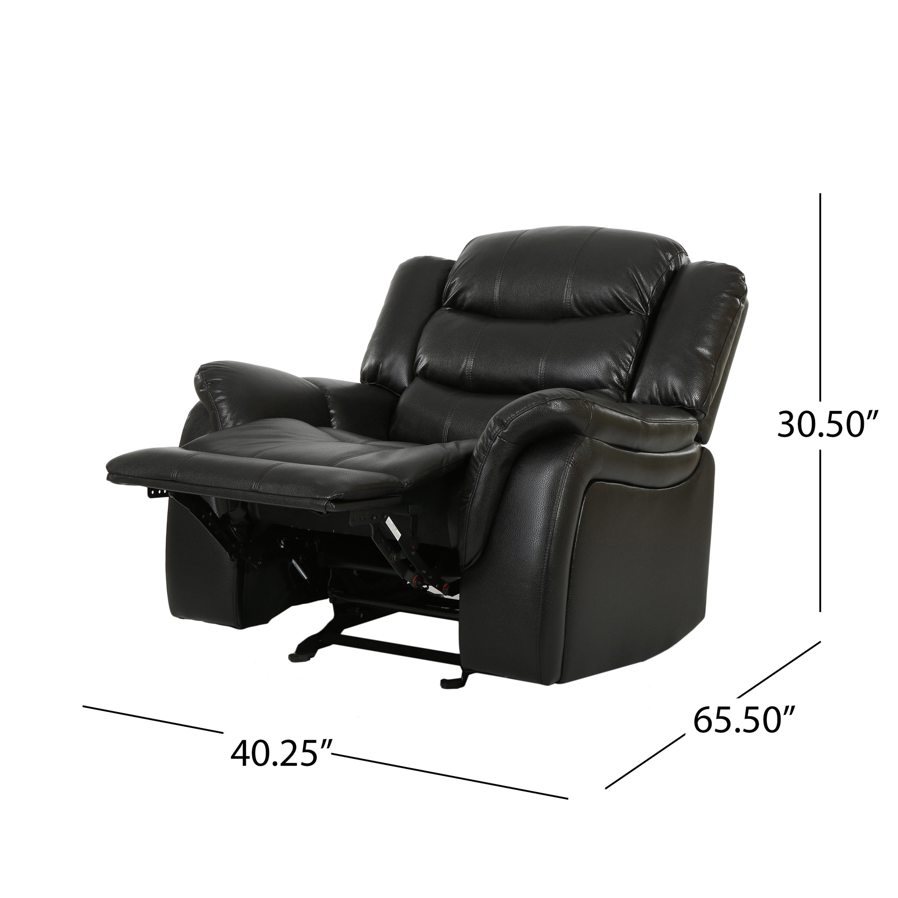 Classic Design Black Berry PU Upholstery Glider Recliner Chair with Spacious Comfort and Durable Construction - Grand Goldman Shop