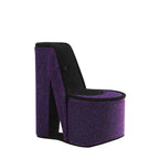 9' Tall Display Jewelry Box with Hidden Storage, High Heel Shoe Design, Purple Velvet - Grand Goldman Shop