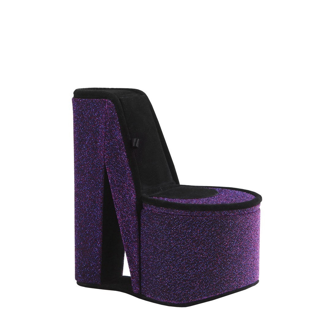 9' Tall Display Jewelry Box with Hidden Storage, High Heel Shoe Design, Purple Velvet - Grand Goldman Shop