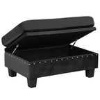 Modern Sectional Sofa with Storage Ottoman, L-Shape Couch with 2 Pillows and Cup Holders, Black Velvet, 105' - Grand Goldman Shop