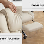 Office Chair, Big and Tall Executive Office Chair with Footrest, Leather Computer Chair, Ergonomic Reclining Chair High Back 