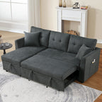 Sectional Sofa Bed L-Shaped Sofa Couch Bed with USB Port, Reversible Sofa Couch Sleeper with Pull Out Bed, Chaise with Storage, Pull Out Couch for Living Room - Grand Goldman Shop