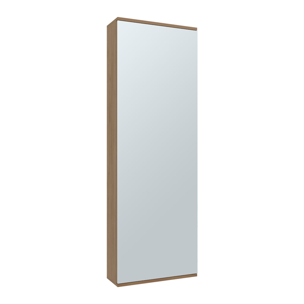 FM FURNITURE Queen Creek Shoe Rack with Mirror and One Door, Natural Oak - Grand Goldman Shop