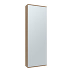 FM FURNITURE Queen Creek Shoe Rack with Mirror and One Door, Natural Oak - Grand Goldman Shop